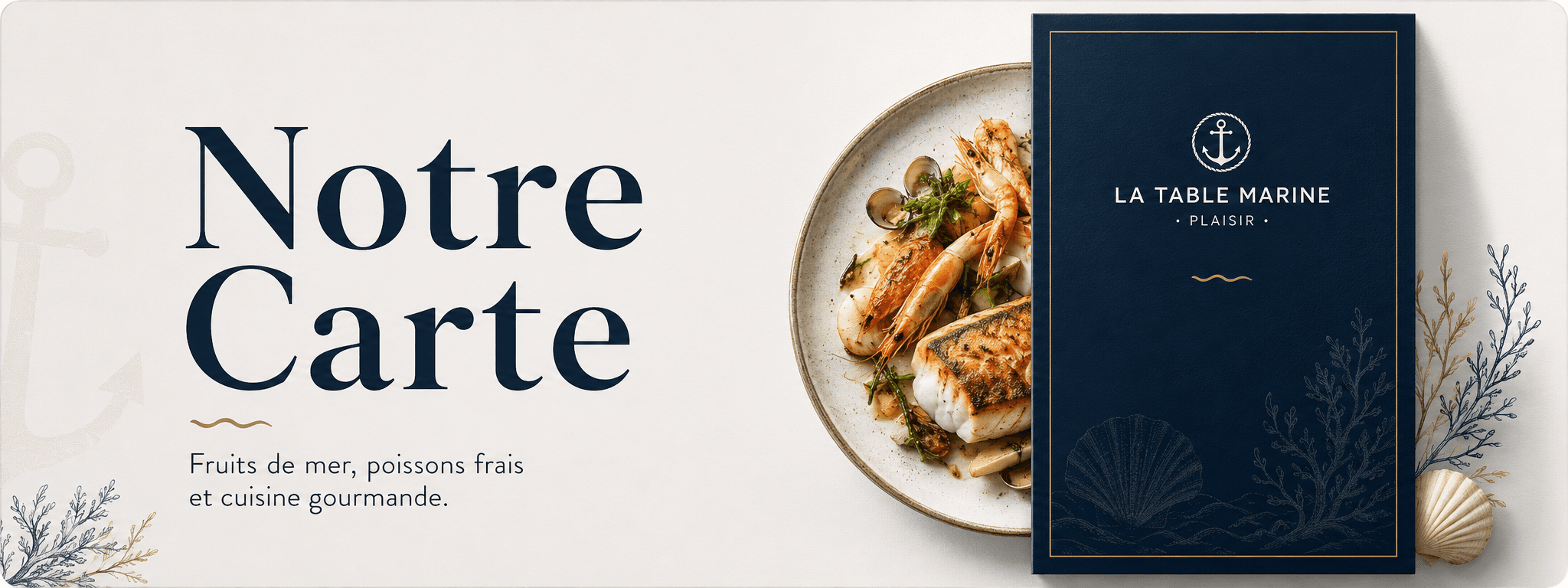 Notre carte — fruits de mer et cuisine gourmande