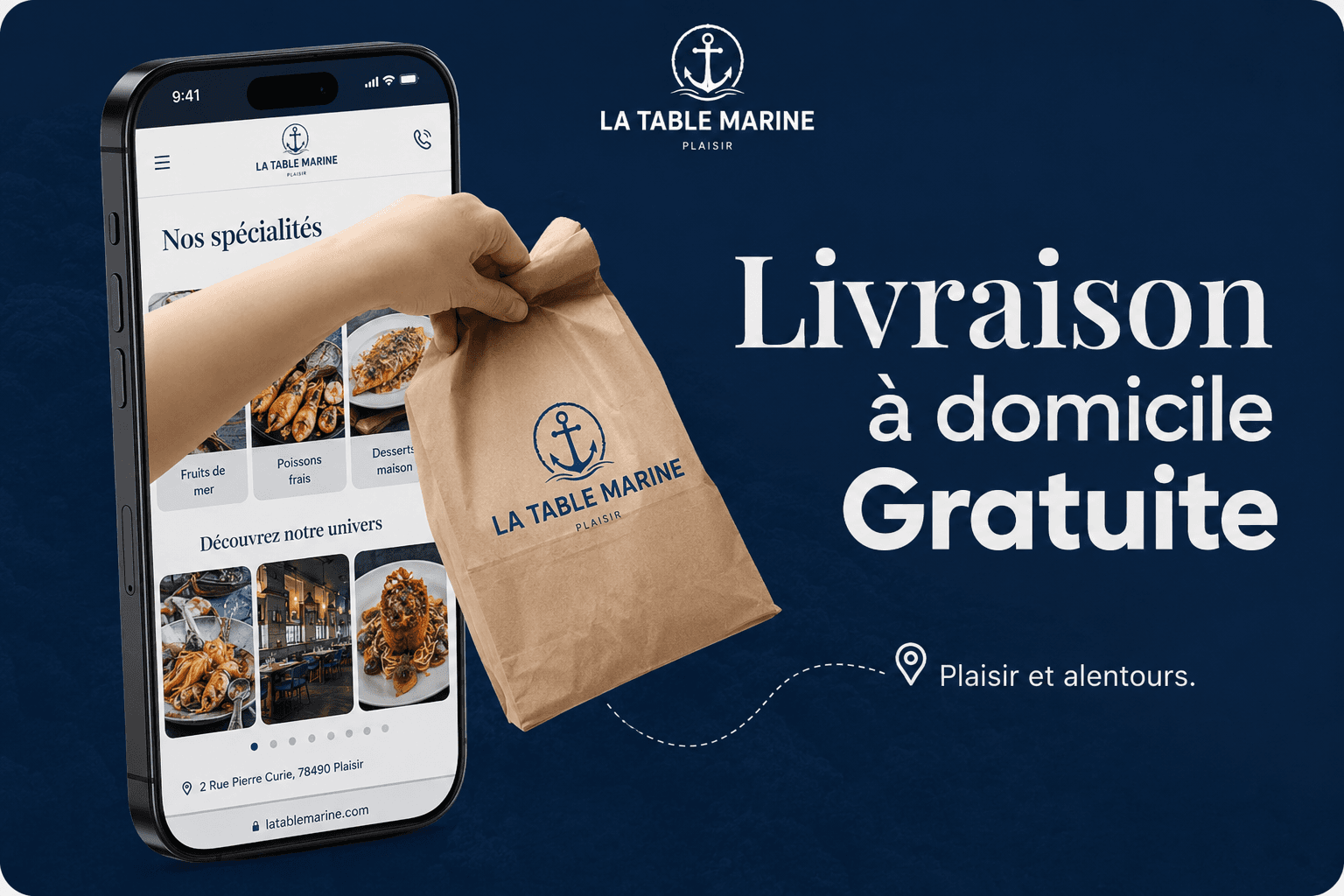 Livraison à domicile gratuite — La Table Marine
